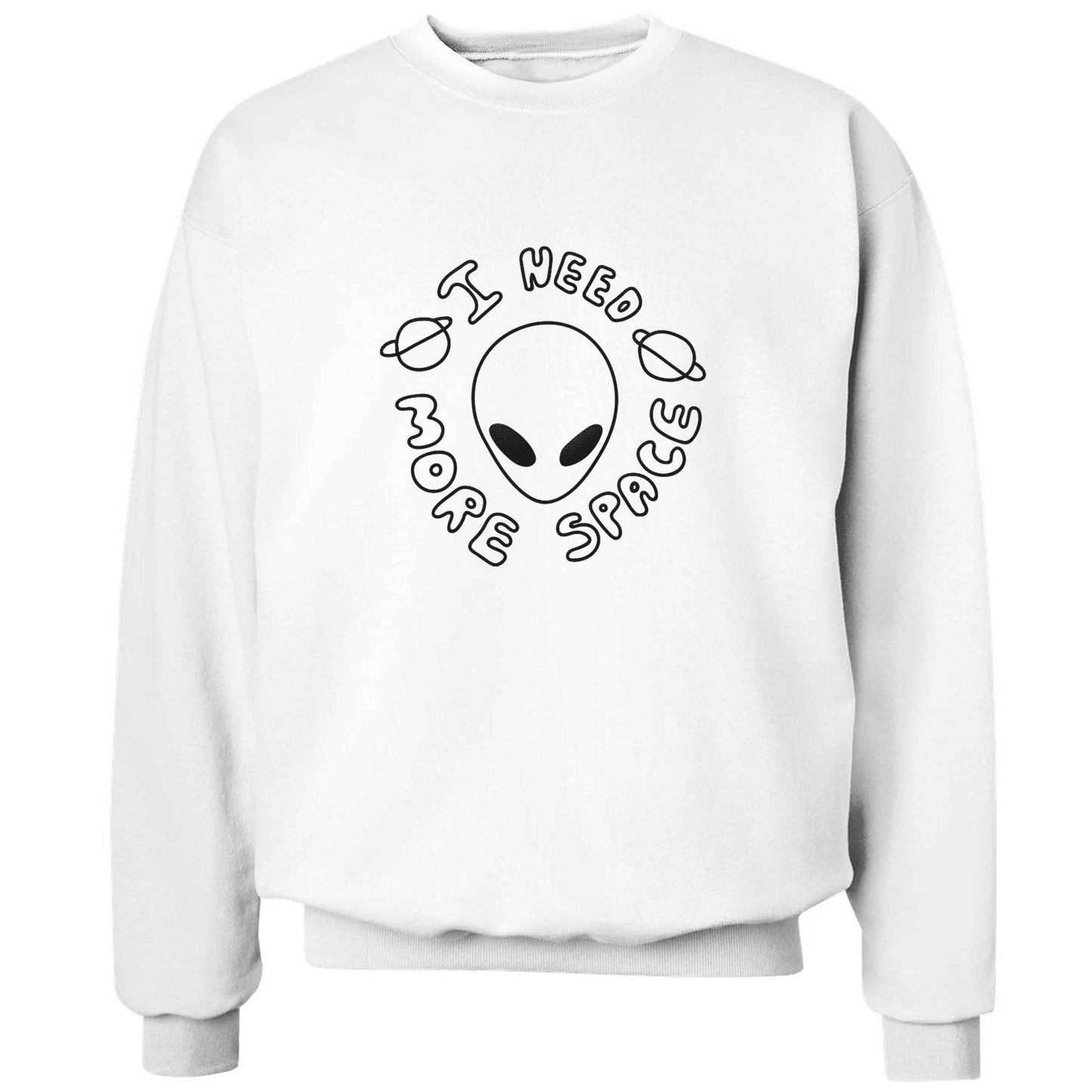 I need more space adult's unisex white sweater 2XL