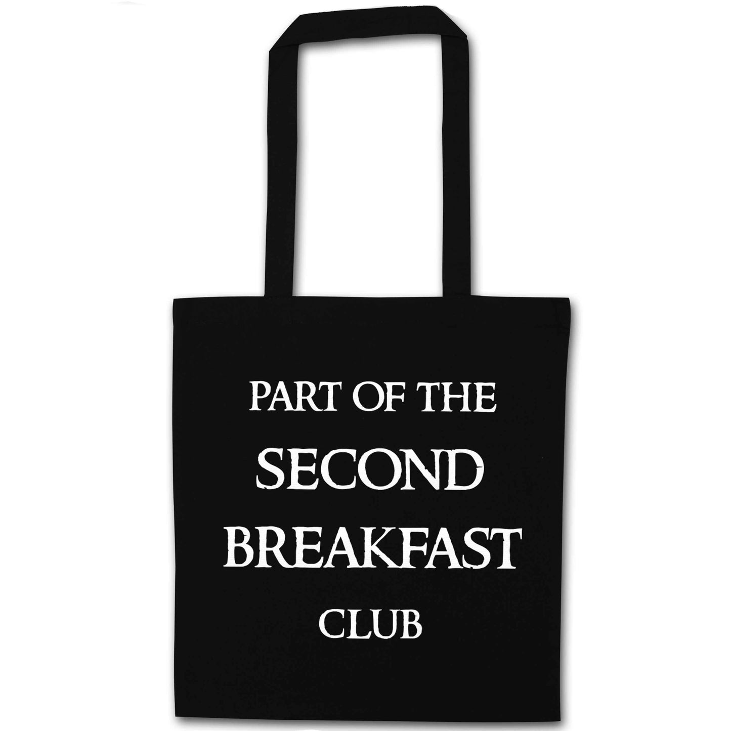 Part of the second breakfast club black tote bag