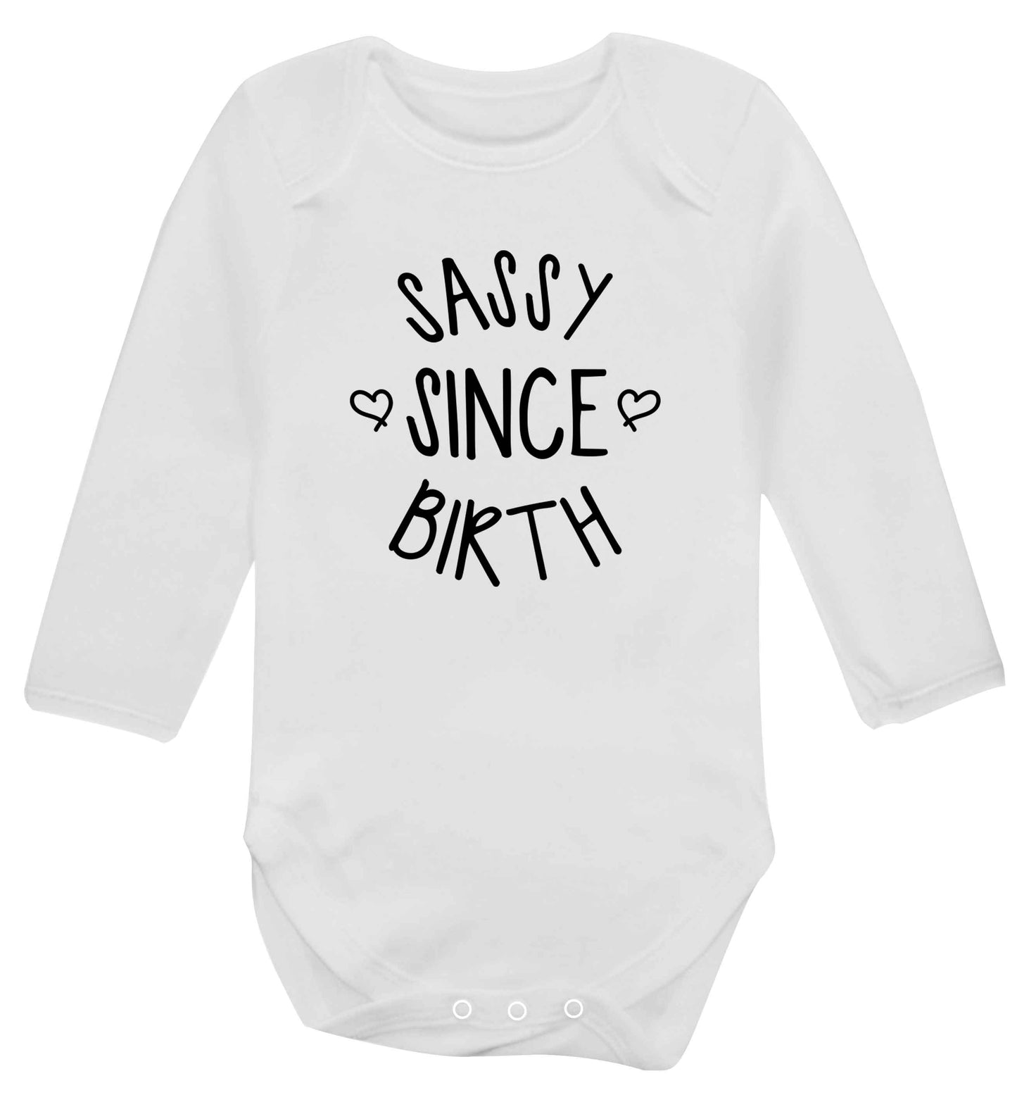 Sassy since birth baby bodysuit long sleeved white 6-12 months