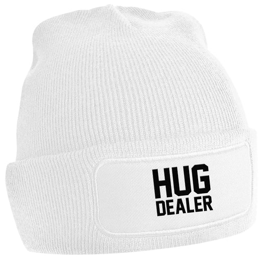 Hug dealer white beanie hat