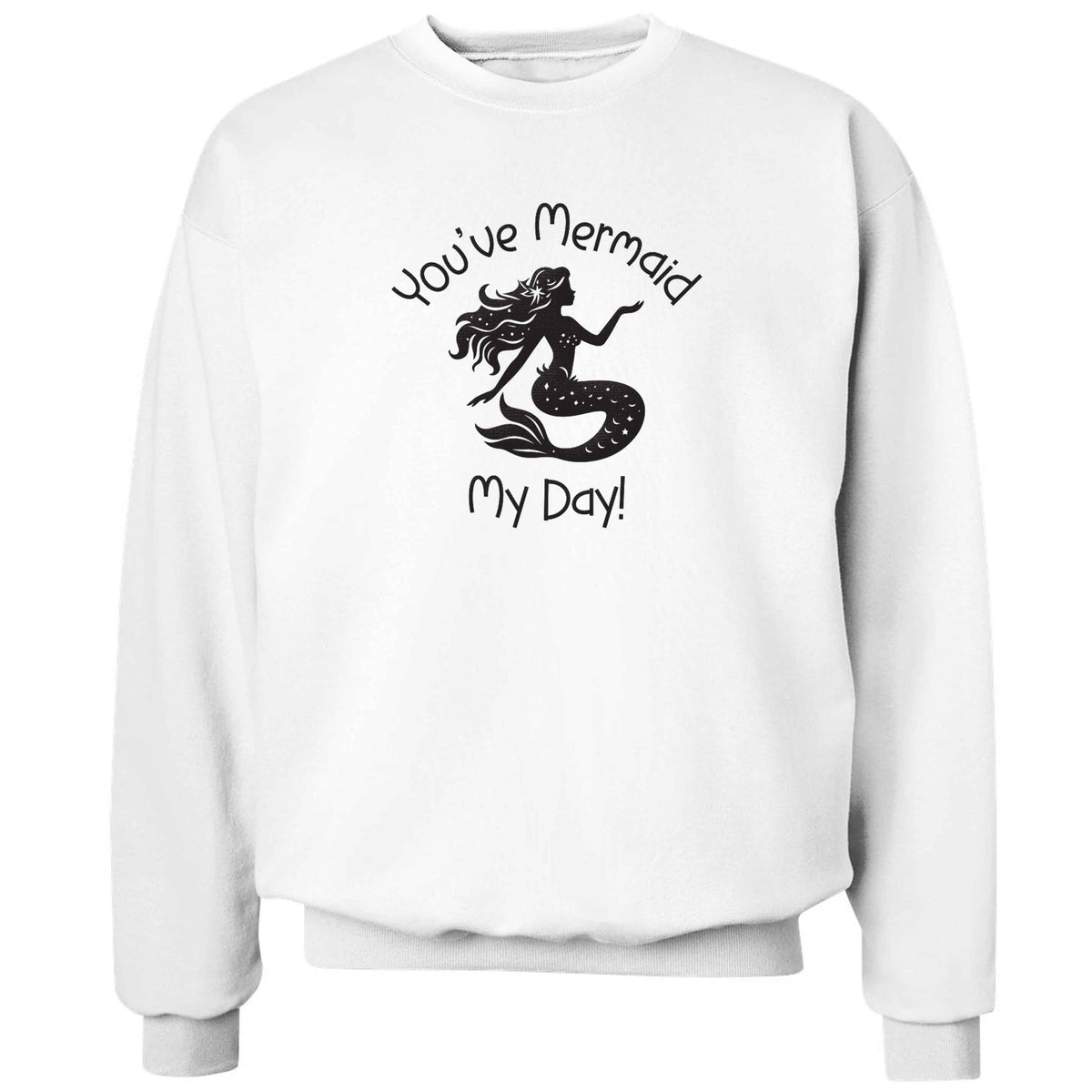You've mermaid my day! adult's unisex white sweater 2XL