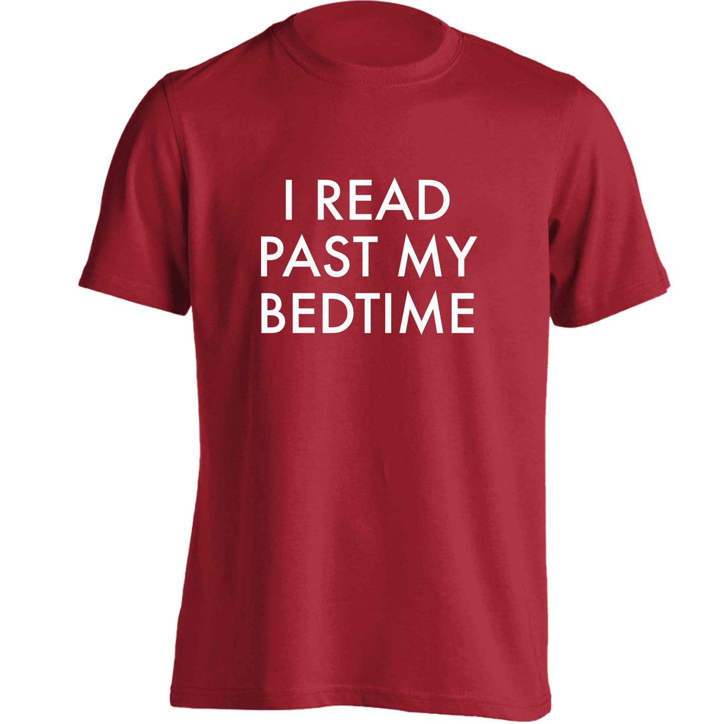 I read past my bedtime adults unisex red Tshirt 2XL