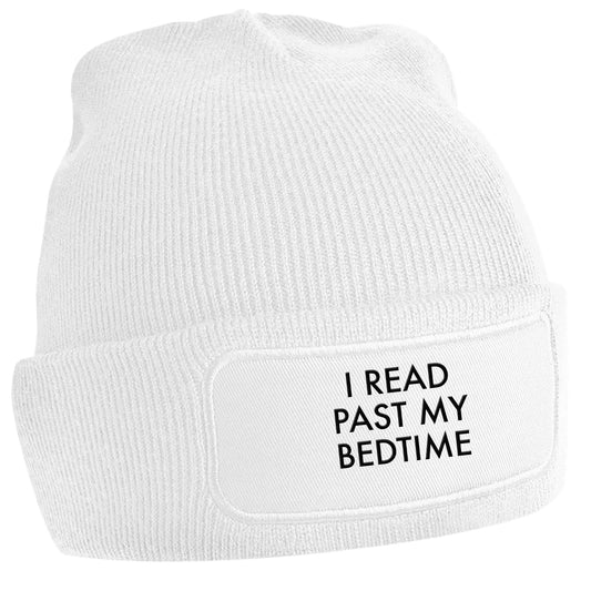 I read past my bedtime white beanie hat