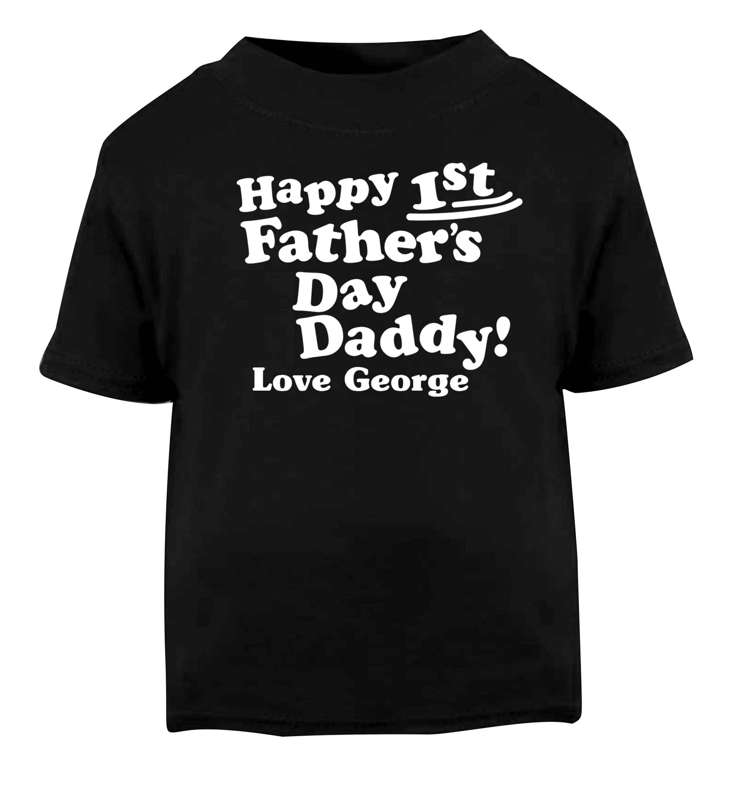 Personalised happy first Father's day Black baby toddler Tshirt 2 years