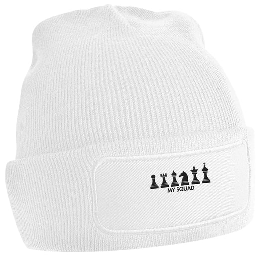 My squad white beanie hat