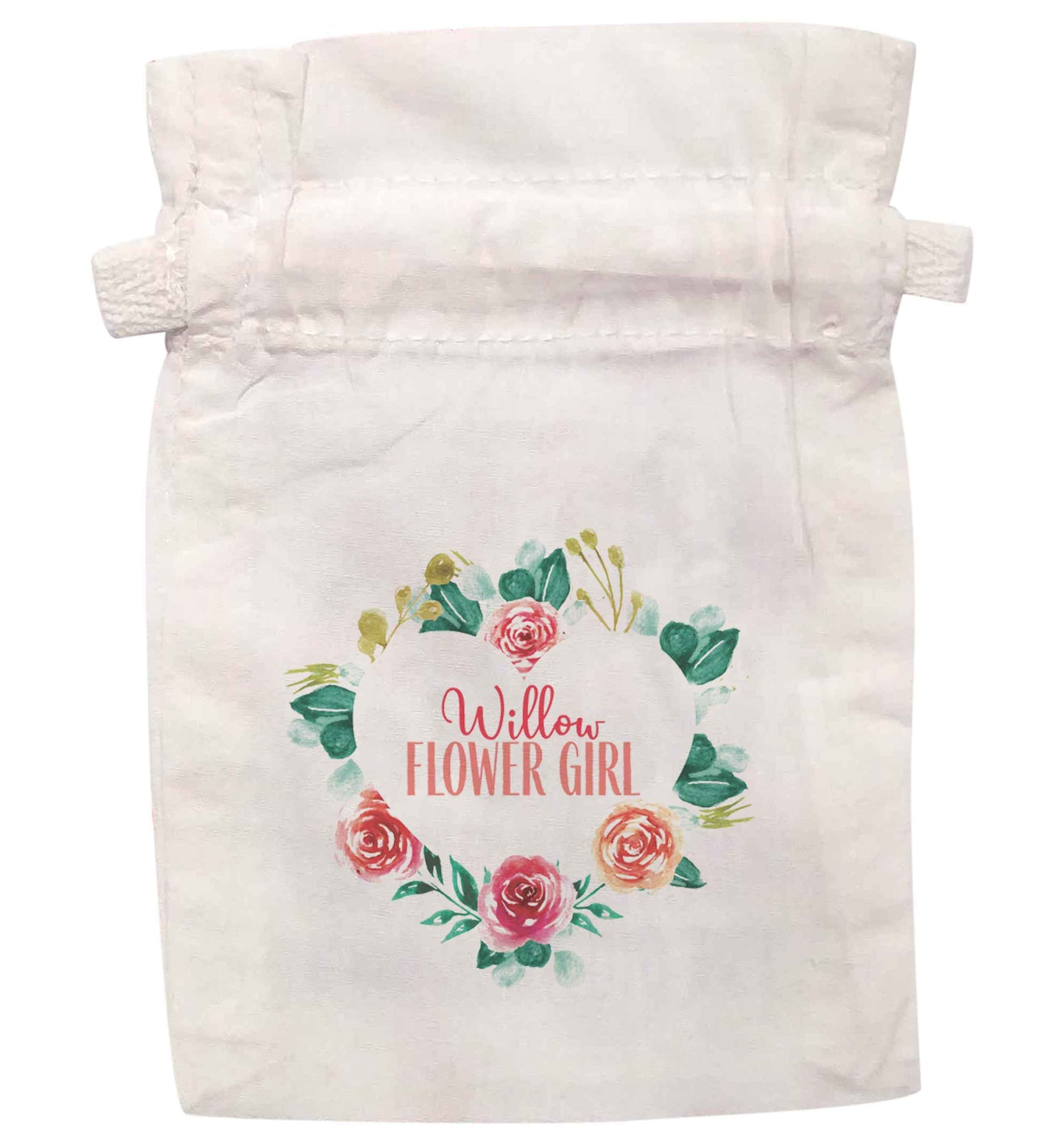 Personalised any name any role bridal blue heart wreath | XS - L | Pouch / Drawstring bag / Sack | Organic Cotton | Bulk discounts available!