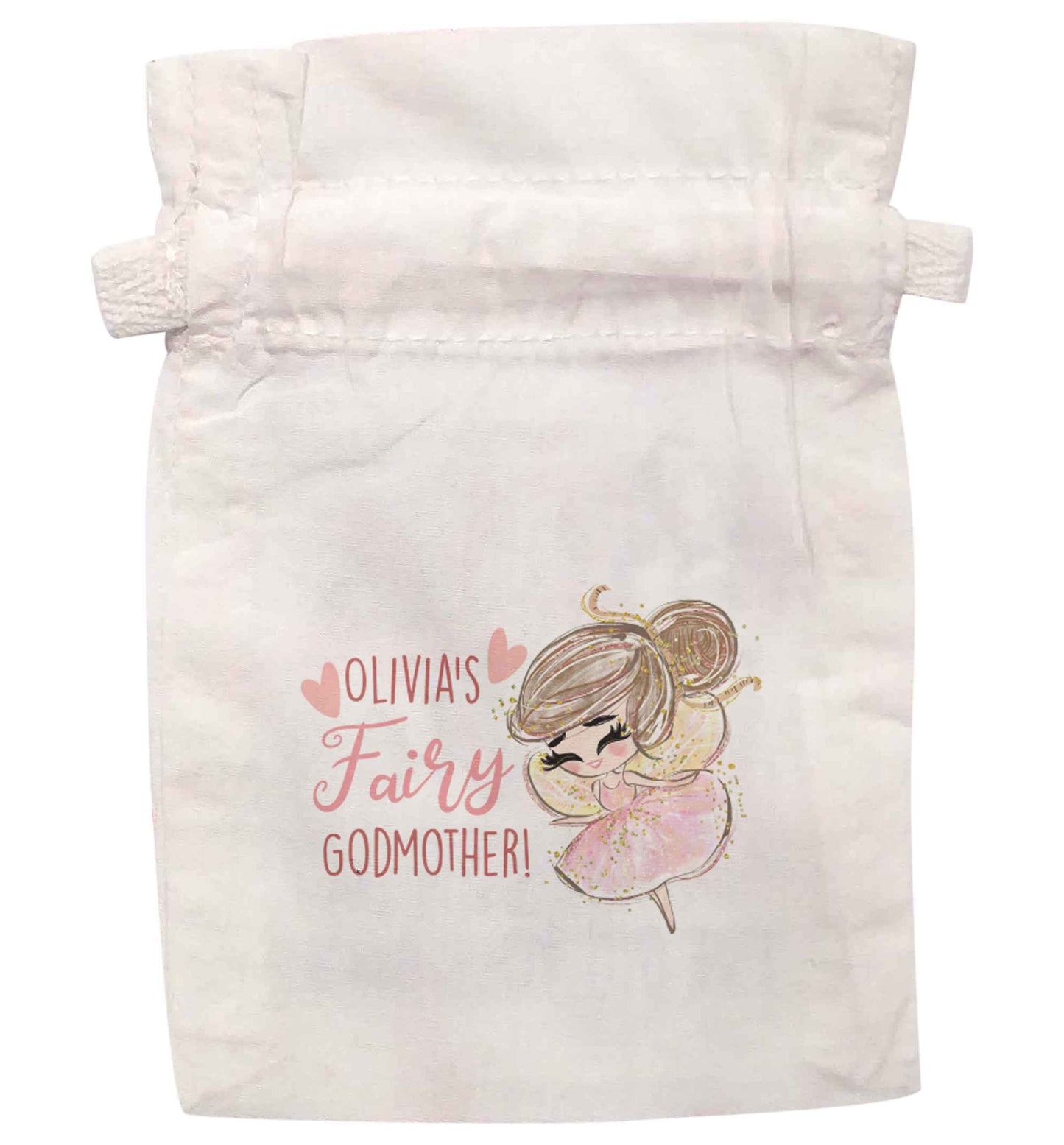 Personalised fairy Godmother - brown hair | XS - L | Pouch / Drawstring bag / Sack | Organic Cotton | Bulk discounts available!