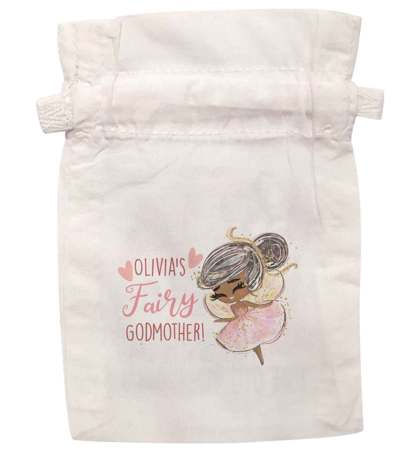 Personalised fairy Godmother - black hair | XS - L | Pouch / Drawstring bag / Sack | Organic Cotton | Bulk discounts available!