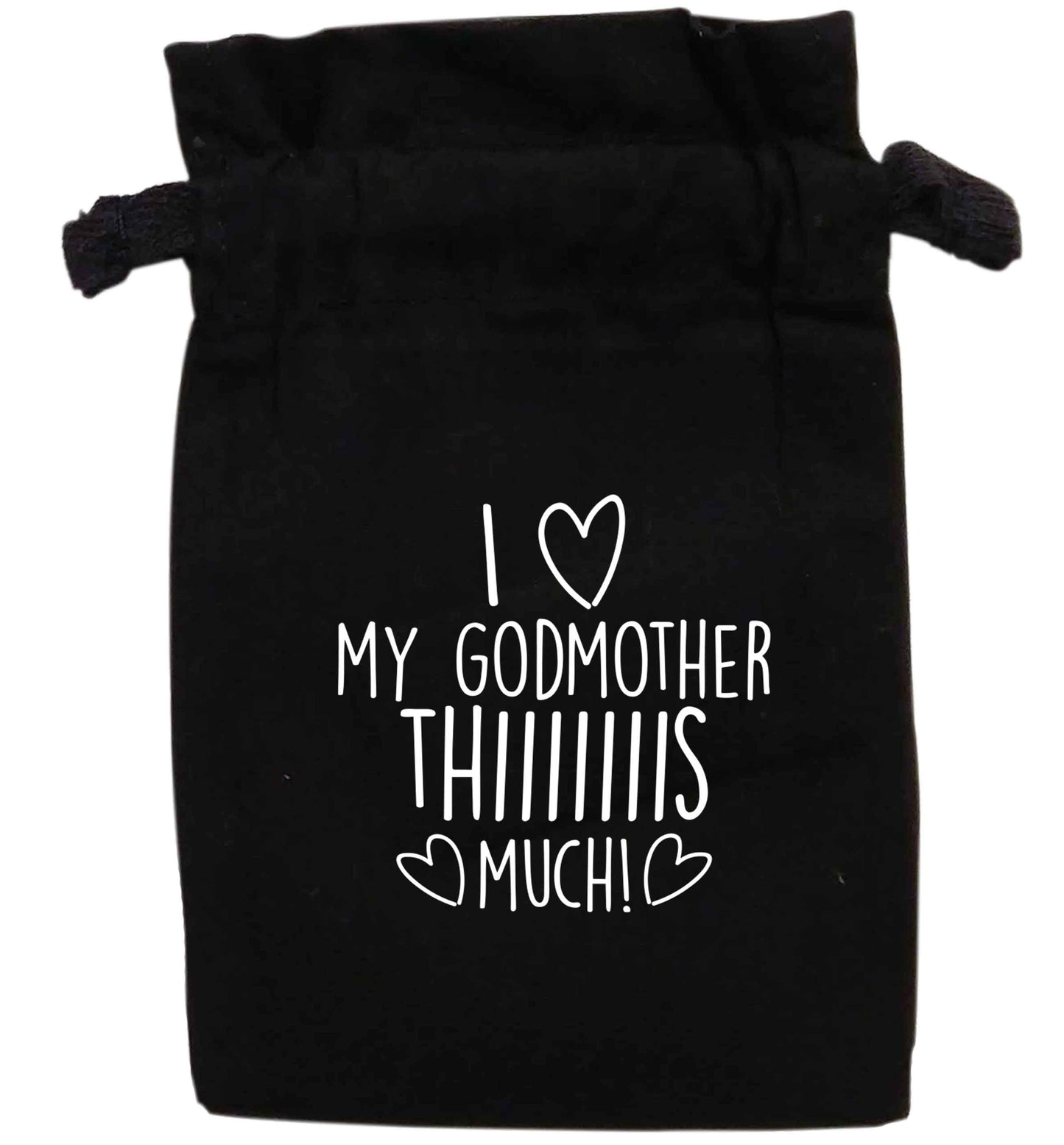 I love my Godmother this much | XS - L | Pouch / Drawstring bag / Sack | Organic Cotton | Bulk discounts available!