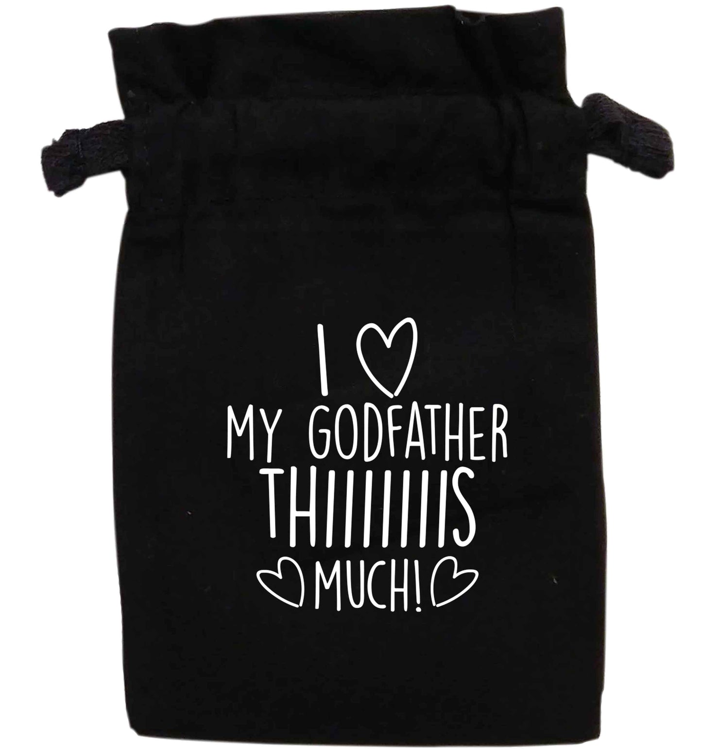 I love my Godfather this much | XS - L | Pouch / Drawstring bag / Sack | Organic Cotton | Bulk discounts available!