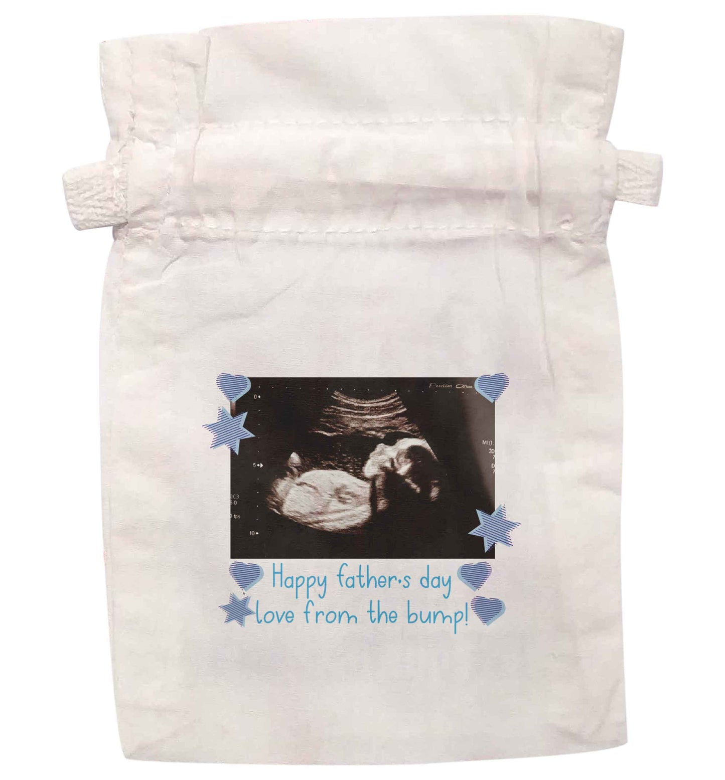 Happy Father's day love from the bump - scan photo | XS - L | Pouch / Drawstring bag / Sack | Organic Cotton | Bulk discounts available!