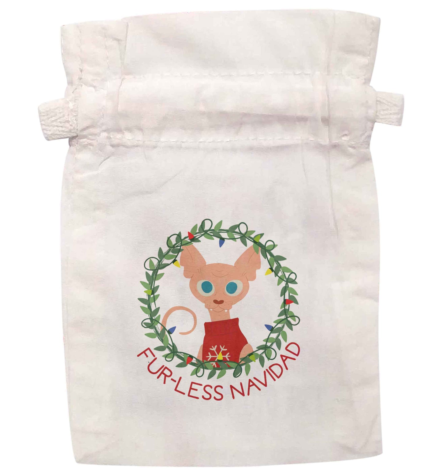 Furr-less navidad | XS - L | Pouch / Drawstring bag / Sack | Organic Cotton | Bulk discounts available!