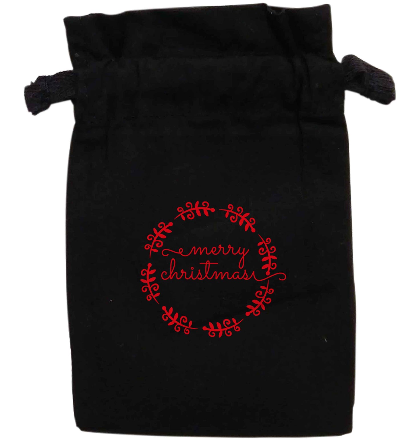 Merry christmas | XS - L | Pouch / Drawstring bag / Sack | Organic Cotton | Bulk discounts available!