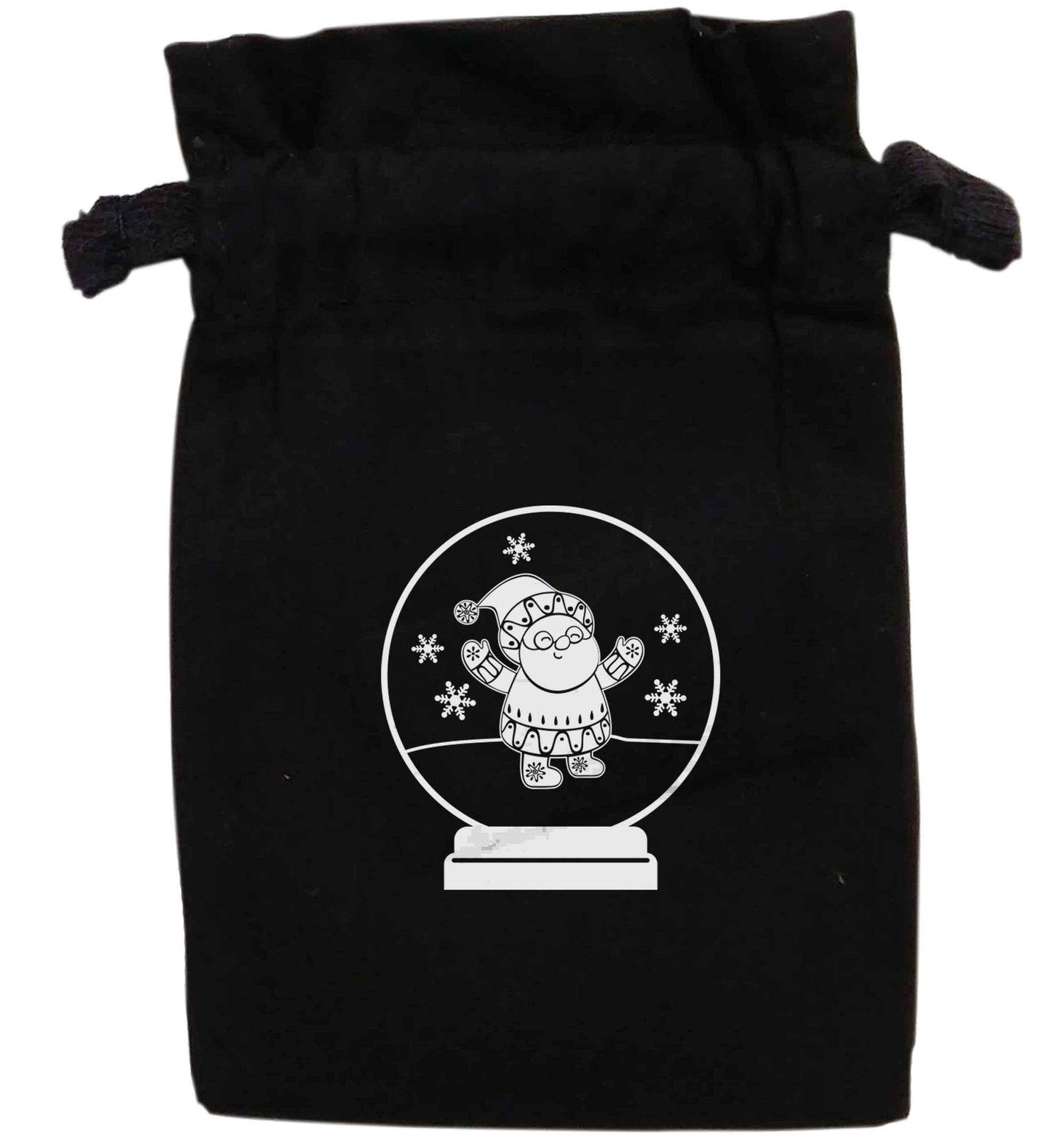 Santa snowglobe | XS - L | Pouch / Drawstring bag / Sack | Organic Cotton | Bulk discounts available!