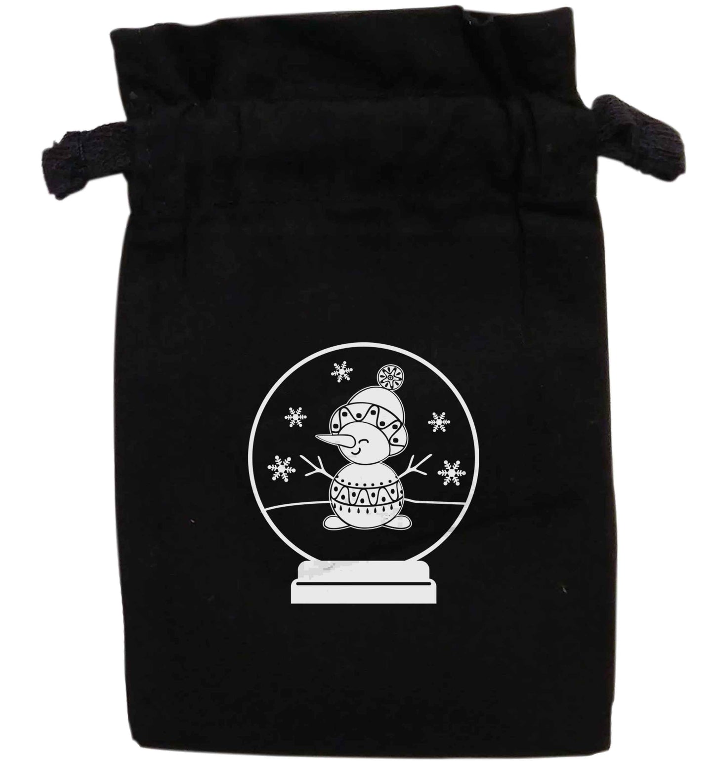 Snowman Snowglobe | XS - L | Pouch / Drawstring bag / Sack | Organic Cotton | Bulk discounts available!