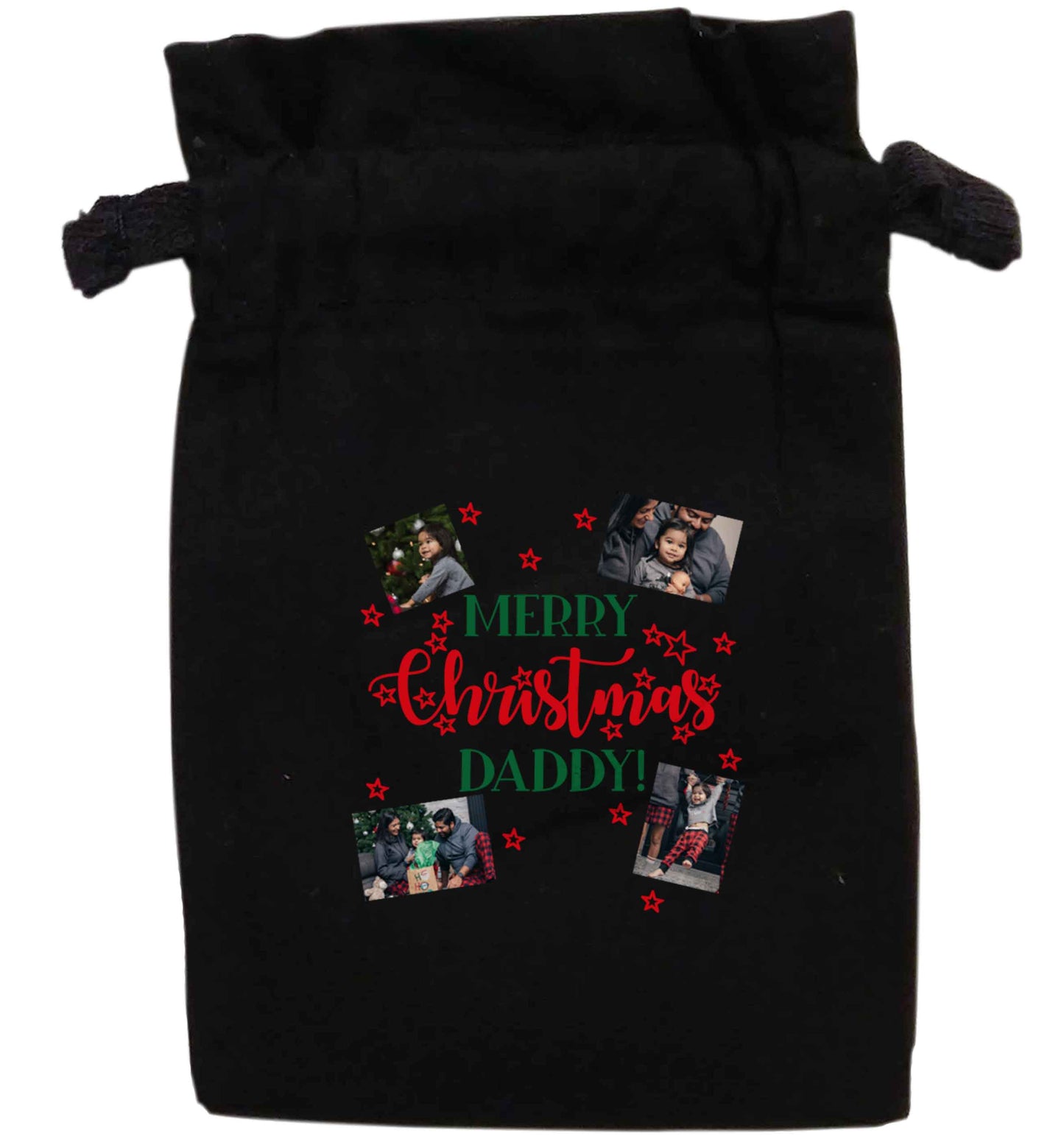 Merry Christmas daddy | XS - L | Pouch / Drawstring bag / Sack | Organic Cotton | Bulk discounts available!