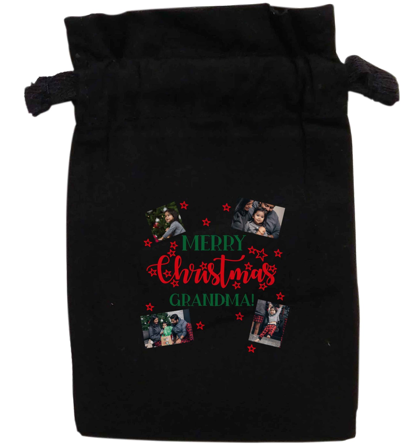 Merry Christmas grandma | XS - L | Pouch / Drawstring bag / Sack | Organic Cotton | Bulk discounts available!