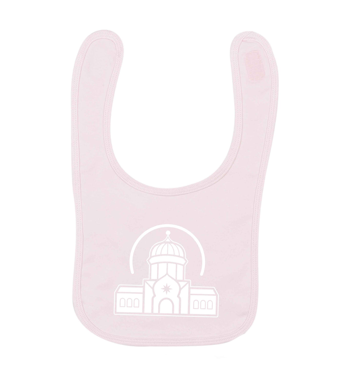 mosque masjid pale pink baby bib