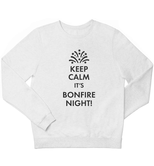 Keep calm its bonfire night children's white sweater 12-13 Years