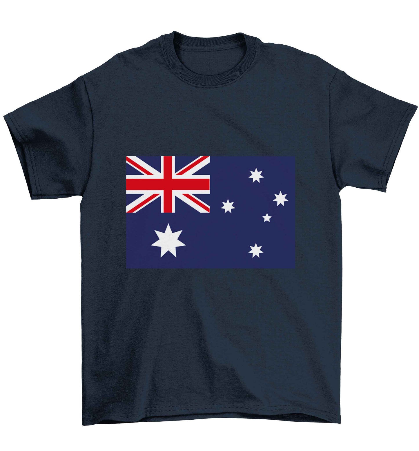 Australian Flag Children's navy Tshirt 12-13 Years