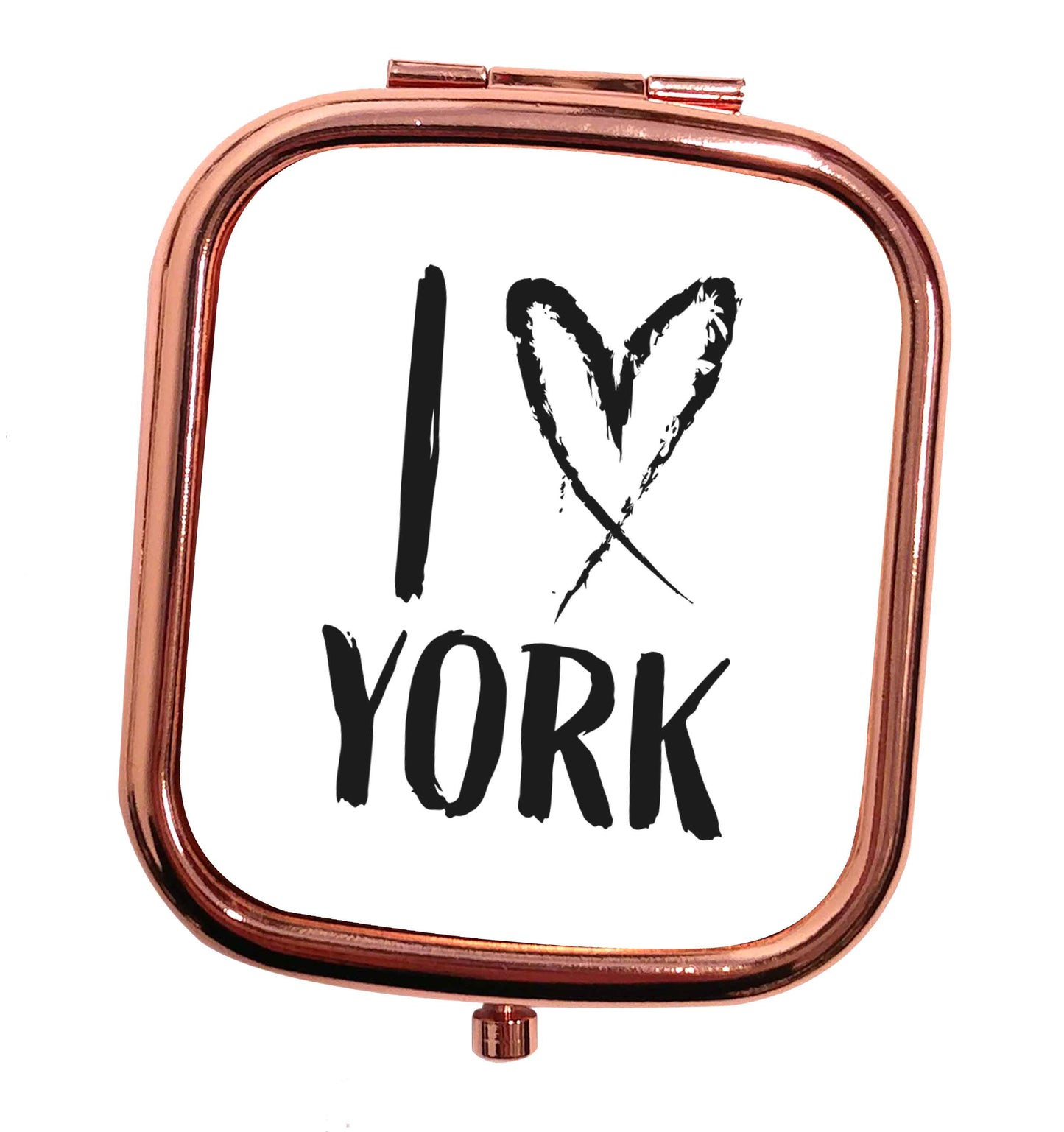 I love York rose gold square pocket mirror