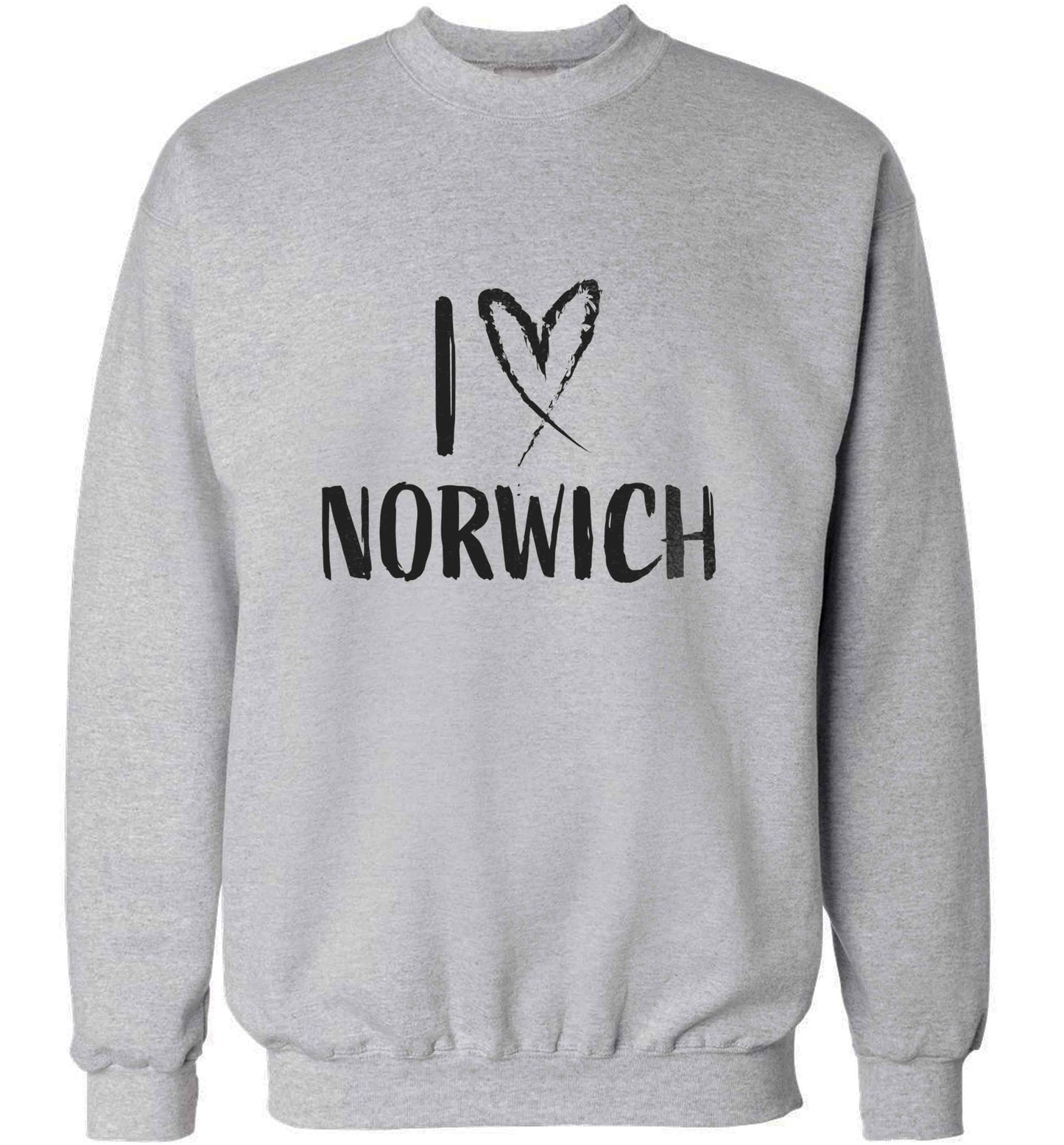 I love Norwich adult's unisex grey sweater 2XL