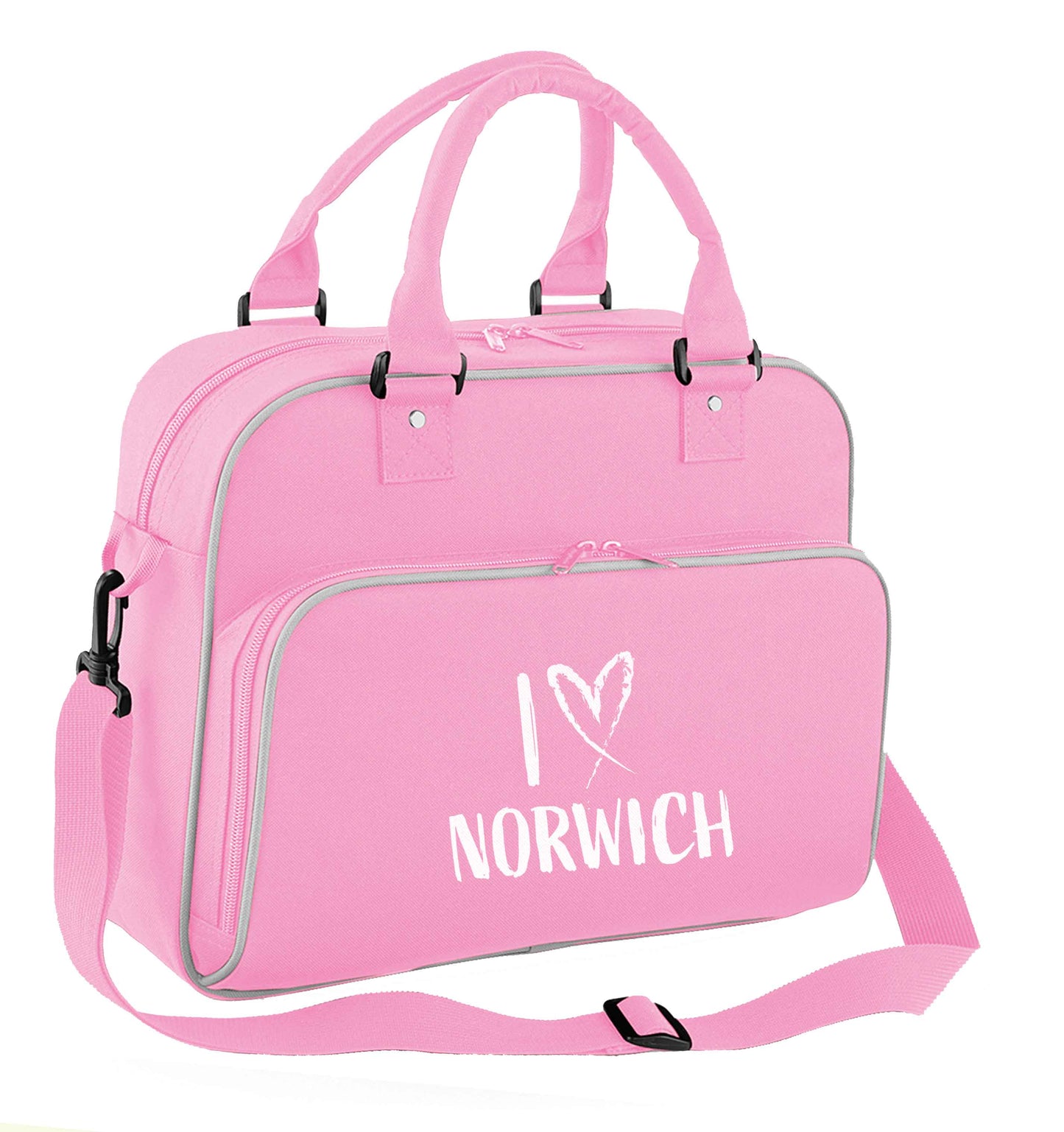 I love Norwich children's dance bag baby pink