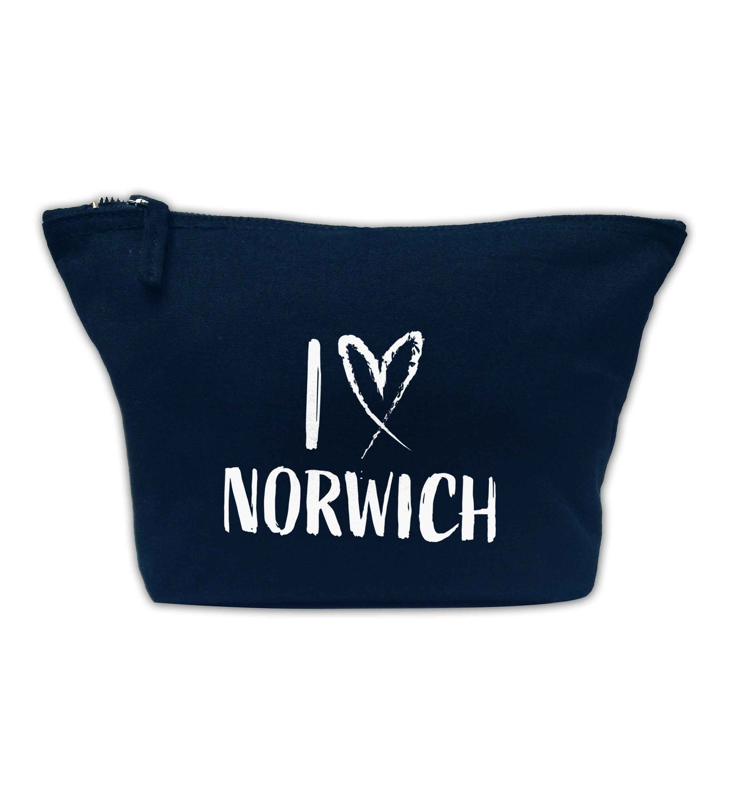 I love Norwich navy makeup bag