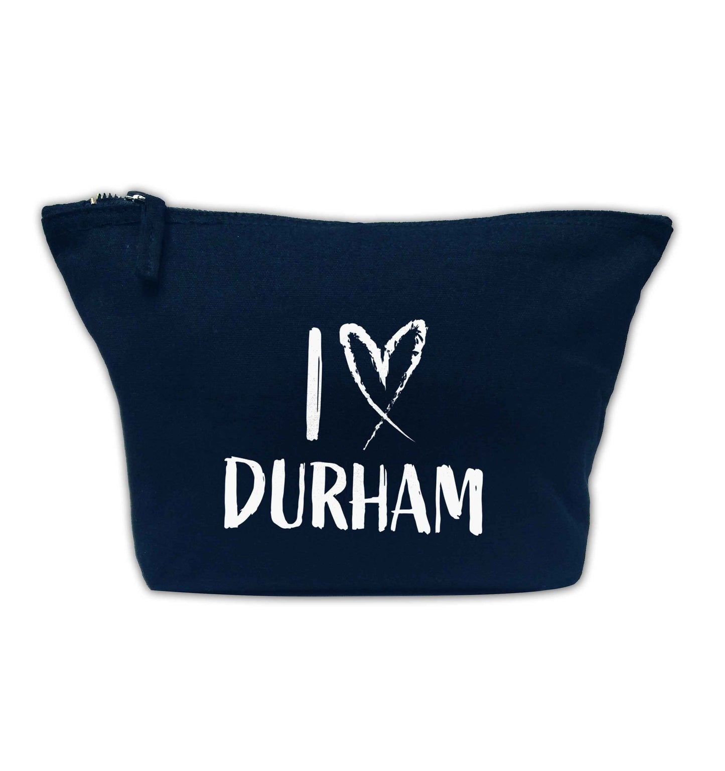 I love Durham navy makeup bag