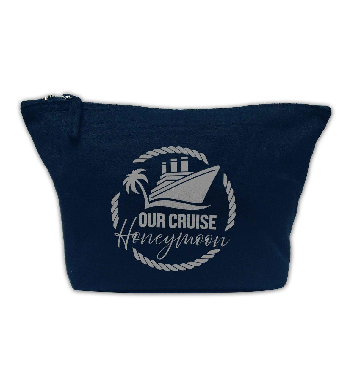 Our cruise honeymoon navy makeup bag