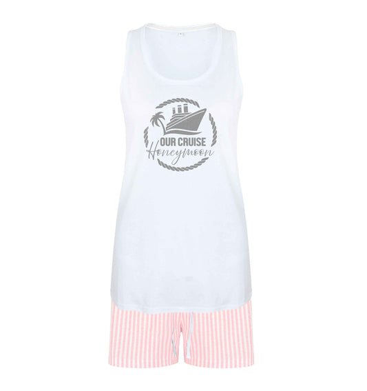 Our cruise honeymoon size XL women's pyjama shorts set in pink