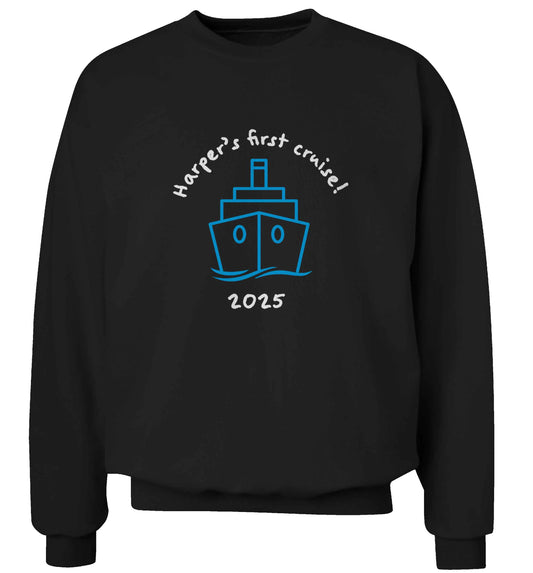 Personalised first cruise adult's unisex black sweater 2XL