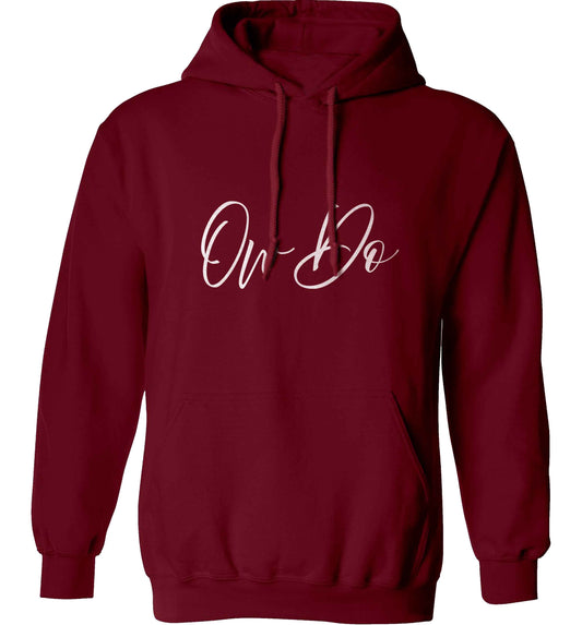 Ow do adults unisex maroon hoodie 2XL