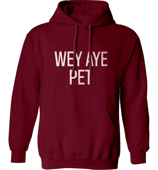 Wey Aye Pet adults unisex maroon hoodie 2XL