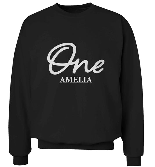 Personalised age and name adult's unisex black sweater 2XL