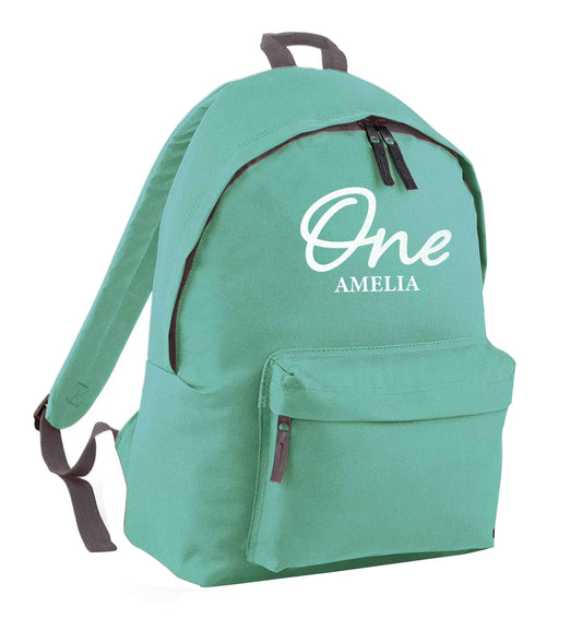 Personalised age and name mint adults backpack