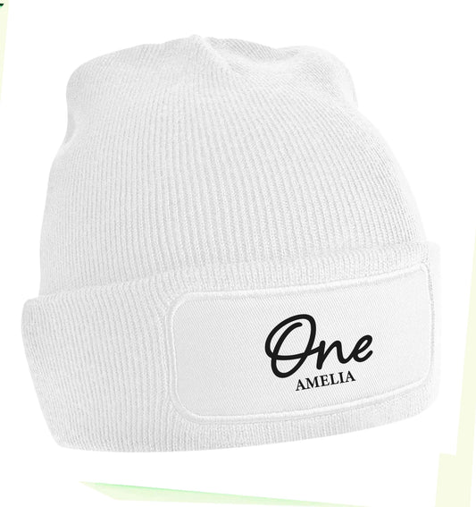 Personalised age and name beanie hat