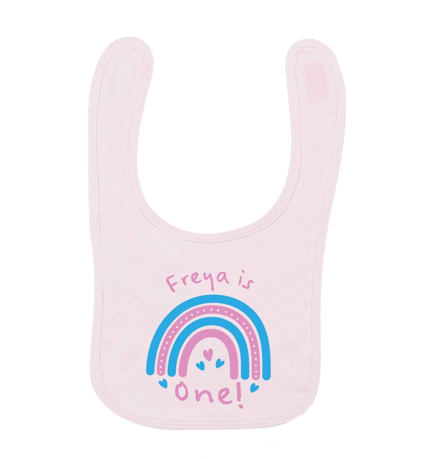 Personalised birthday crew pale pink baby bib