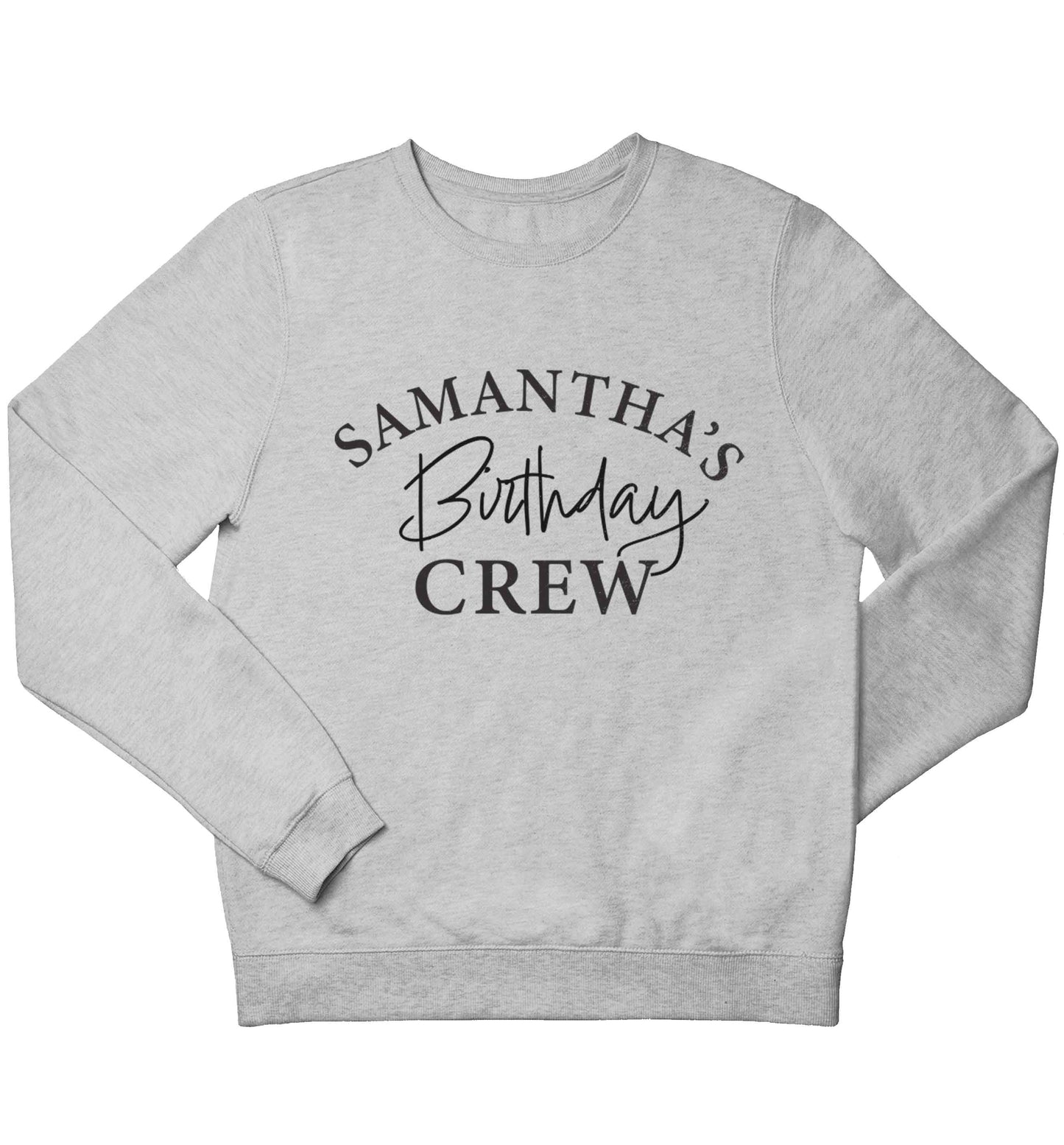 Personalised birthday crew children's grey sweater 12-13 Years