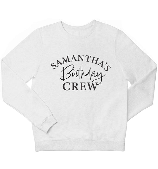 Personalised birthday crew children's white sweater 12-13 Years