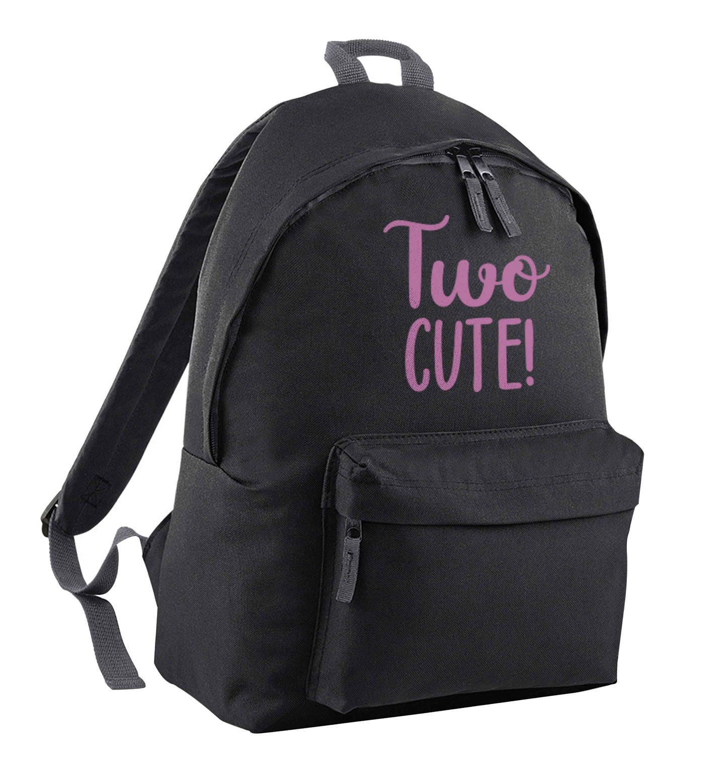 Two cute pink text black adults backpack