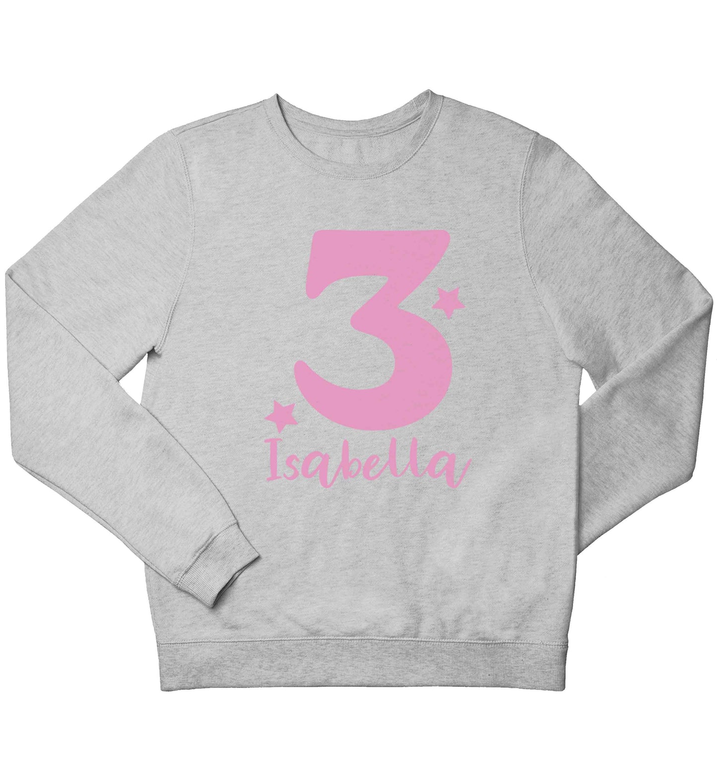 Any age, any name personalised birthday children's grey sweater 12-13 Years