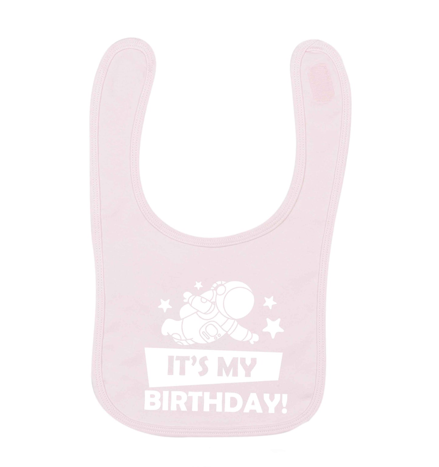 It's my birthday pale pink baby bib