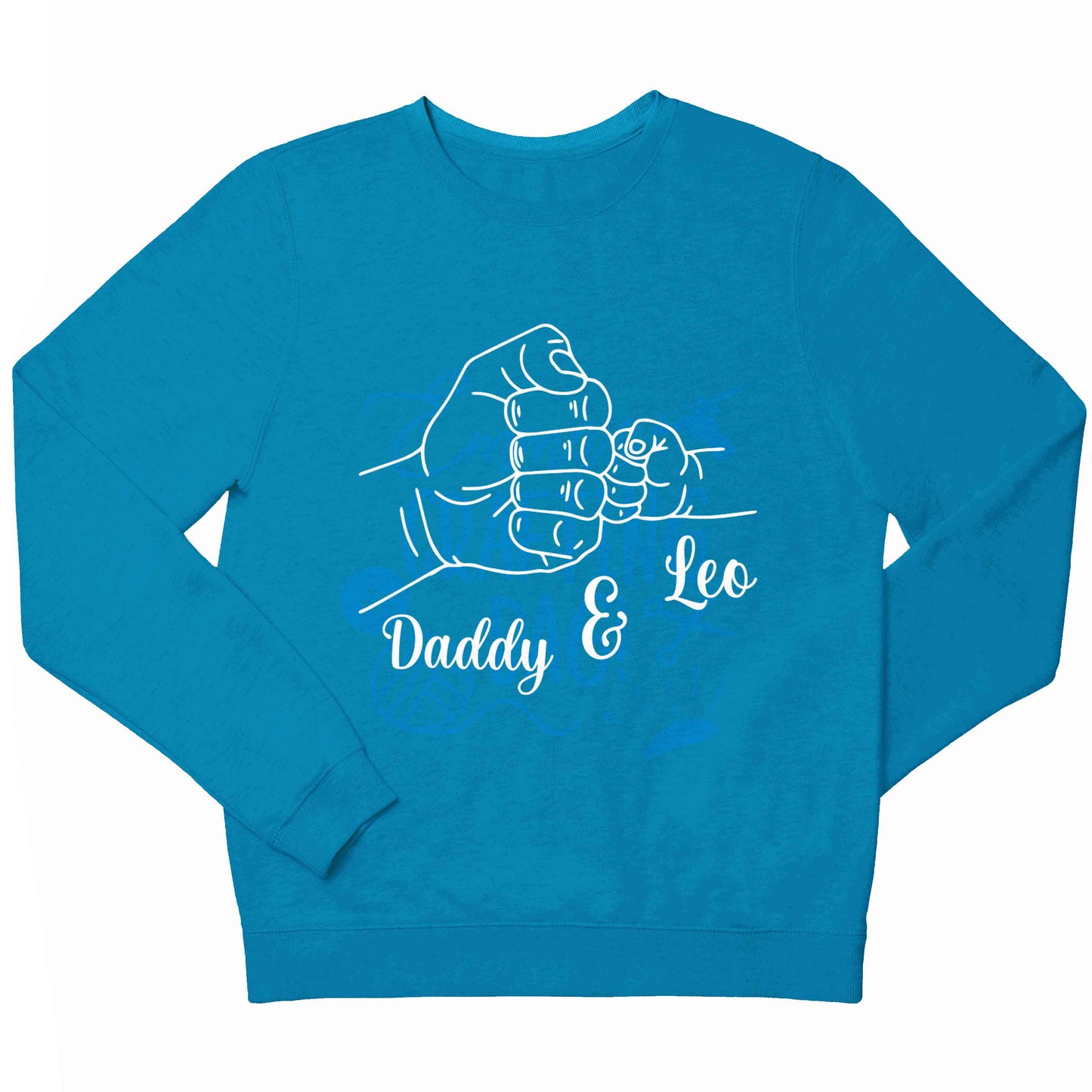 Personalised fist bump children's blue sweater 12-13 Years