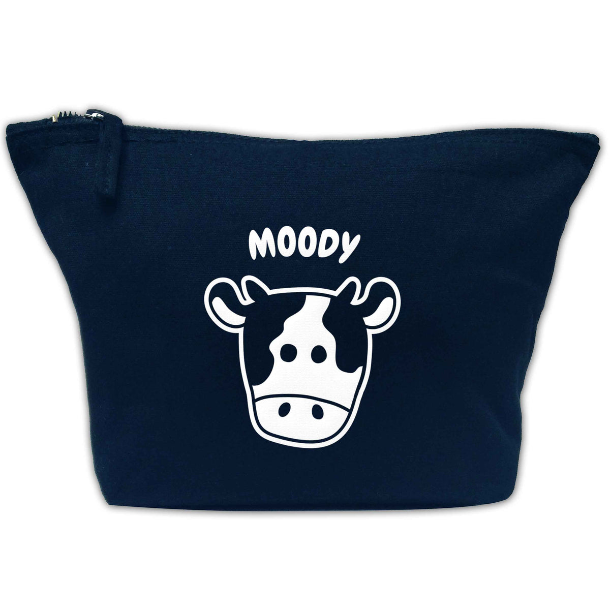 Moody cow illustration | Makeup / wash bag