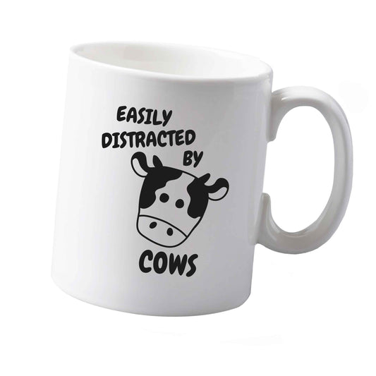 10 oz Easily distracted by cows ceramic mug both sides