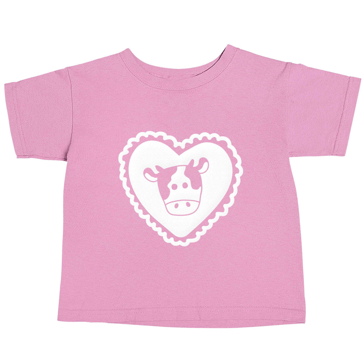 Cow heart illustration light pink baby toddler Tshirt 2 Years