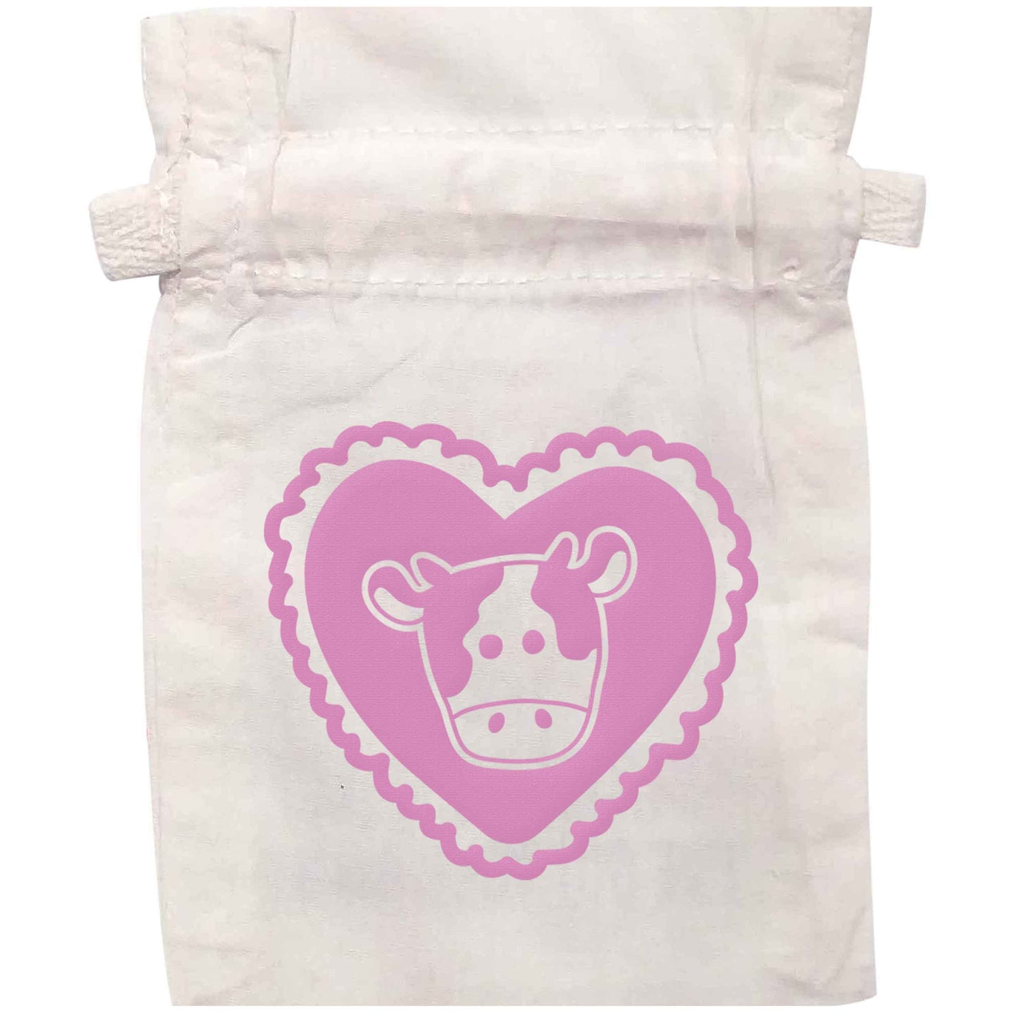Cow heart illustration | XS - L | Pouch / Drawstring bag / Sack | Organic Cotton | Bulk discounts available!