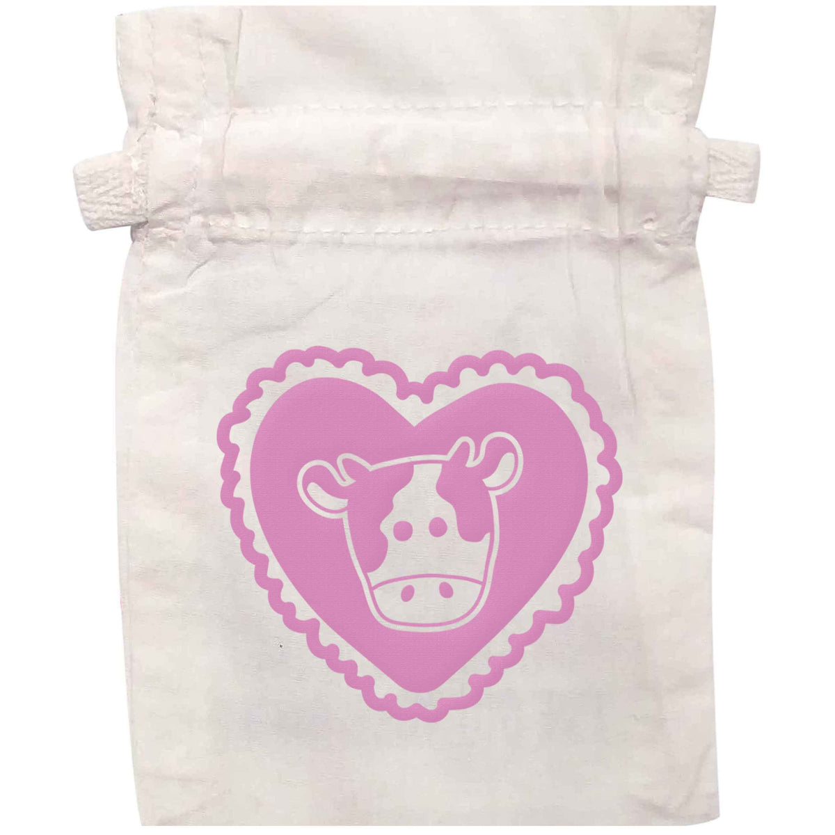 Cow heart illustration | XS - L | Pouch / Drawstring bag / Sack | Organic Cotton | Bulk discounts available!