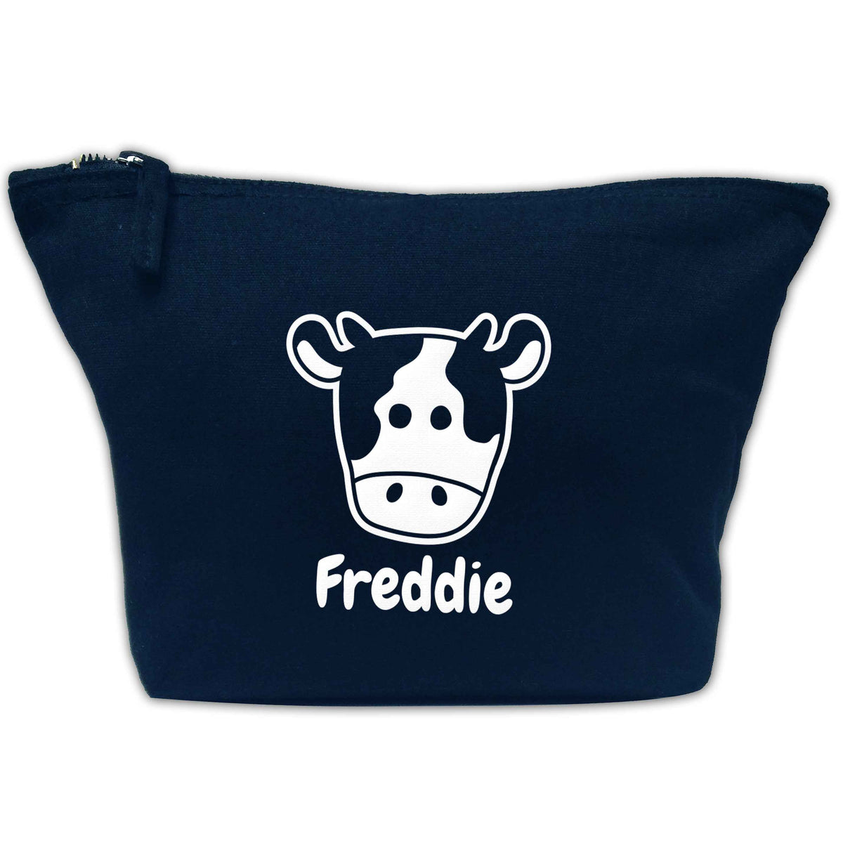 Personalised cow illustration with any name | Makeup / wash bag